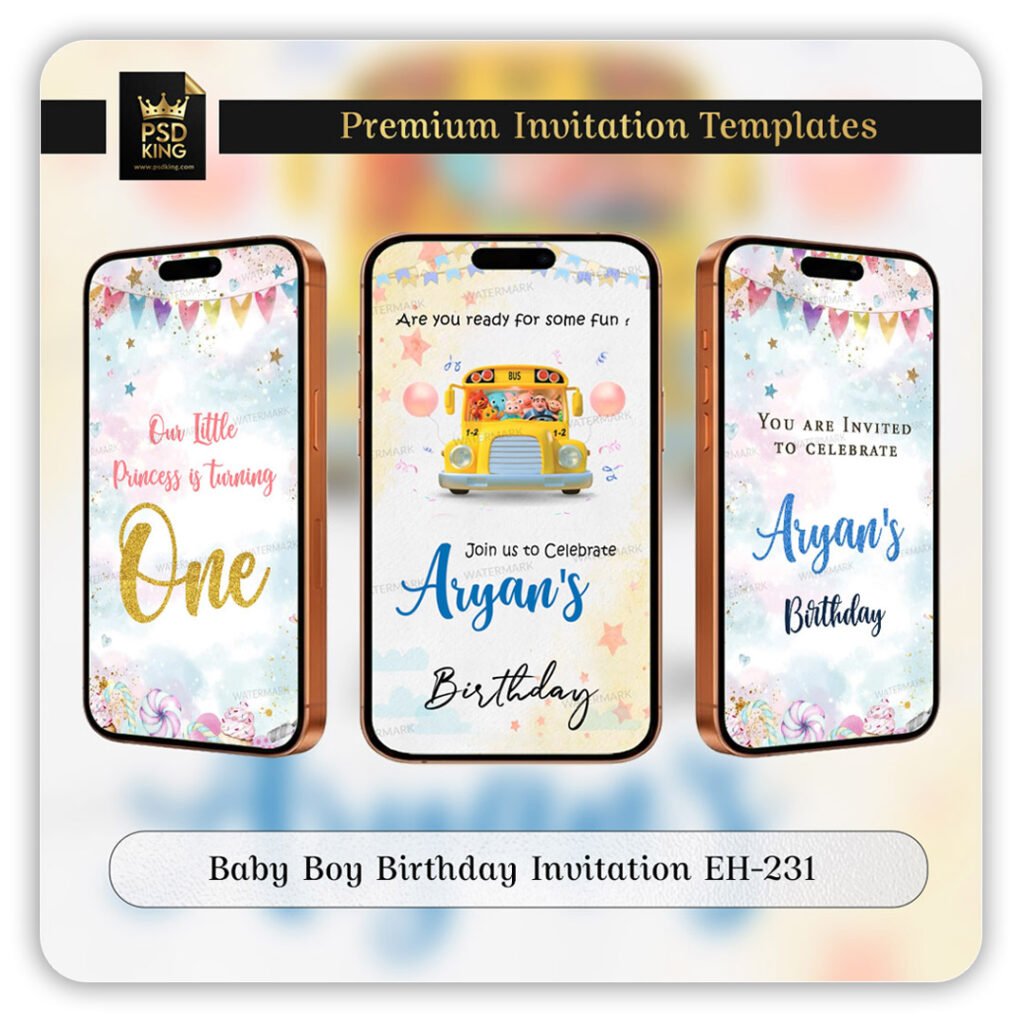 Baby Boy Birthday Invitation EH-231