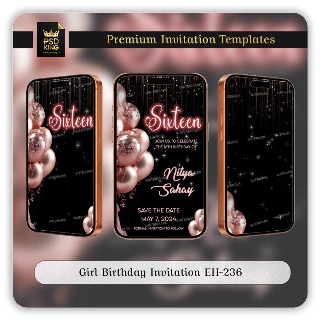 Girl Birthday Invitation EH-236