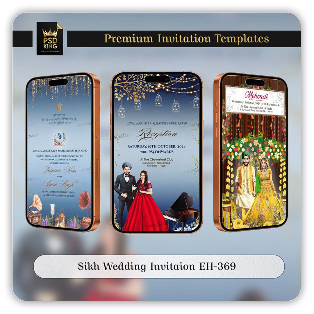 Sikh Wedding Invitaion EH-369