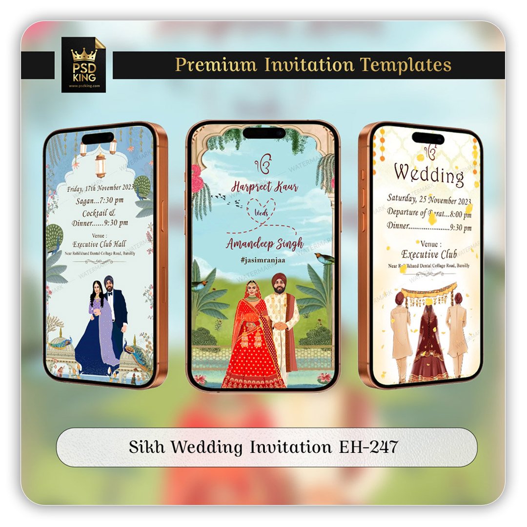 Sikh Wedding Invitation EH-247