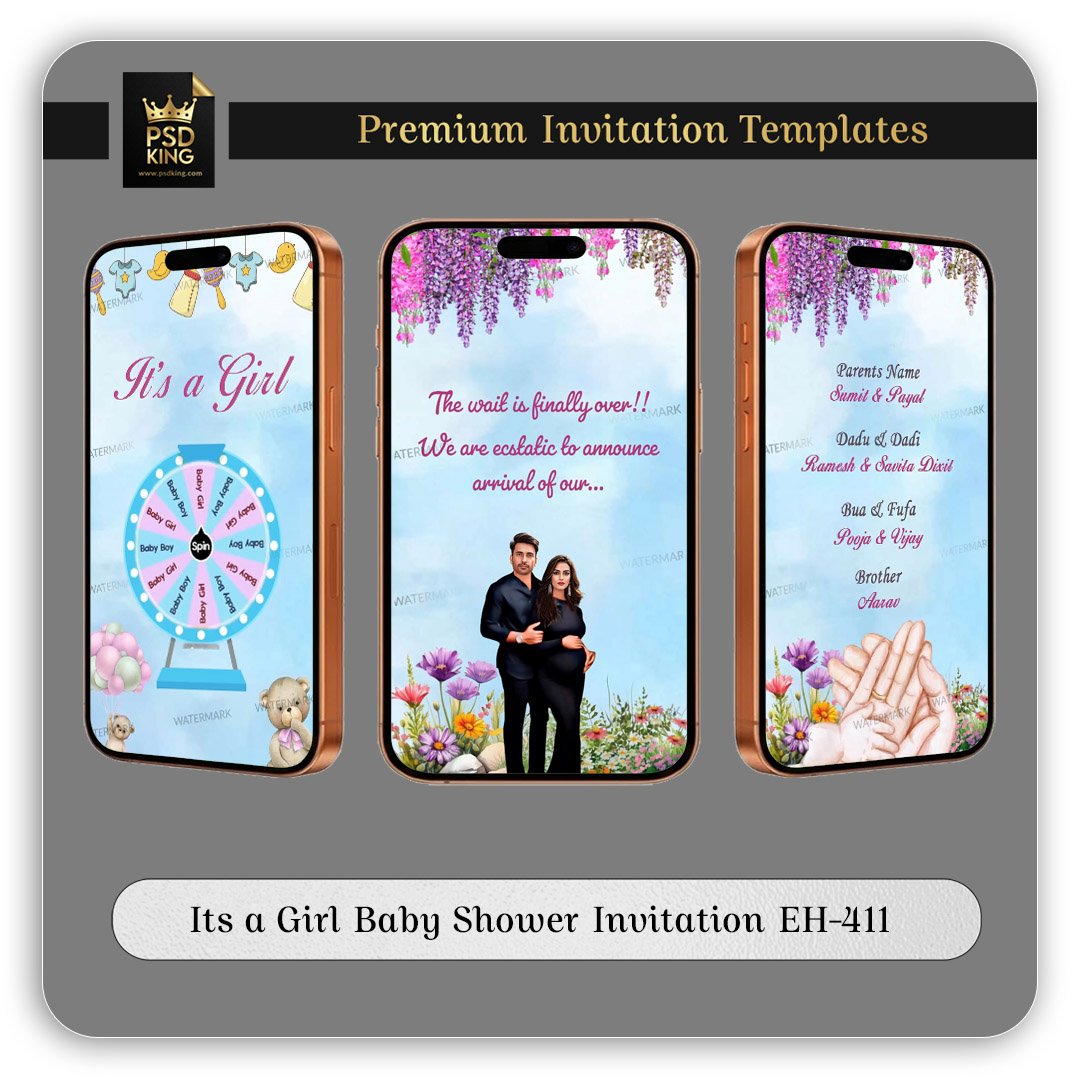 Its a Girl Baby Shower Invitation EH-411