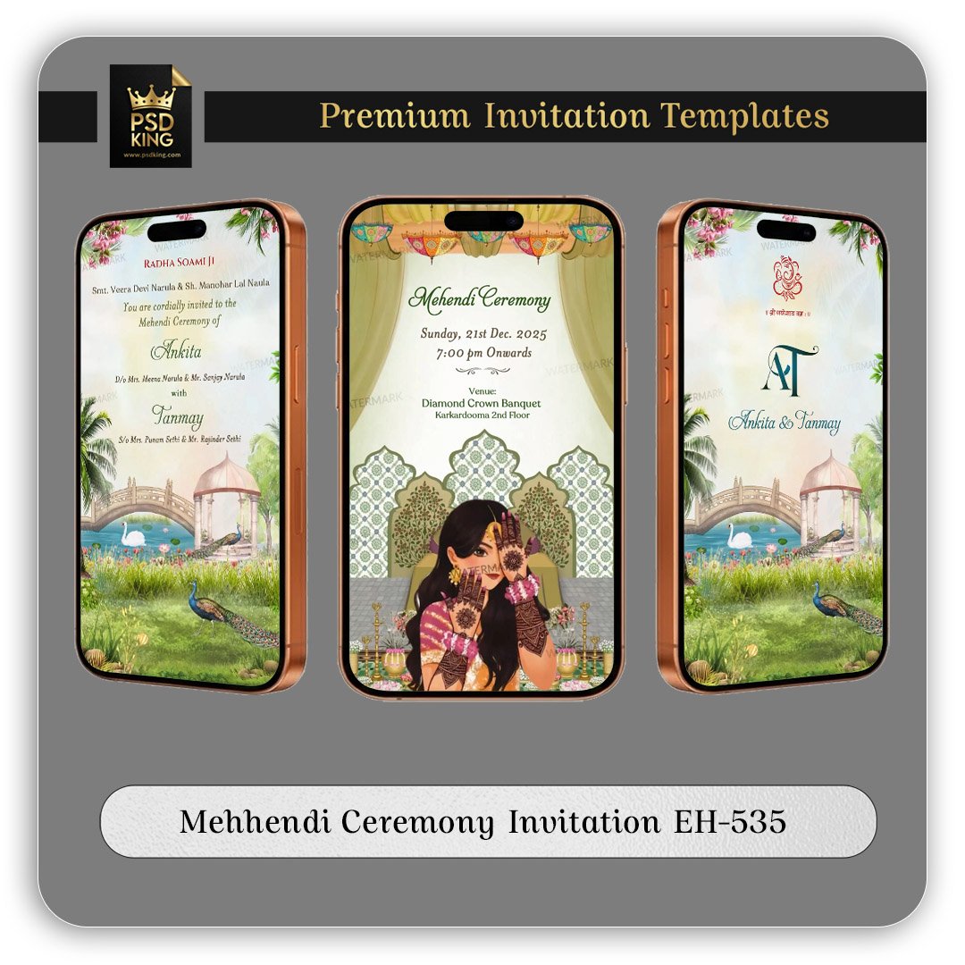 Mehhendi Ceremony Invitation EH-535