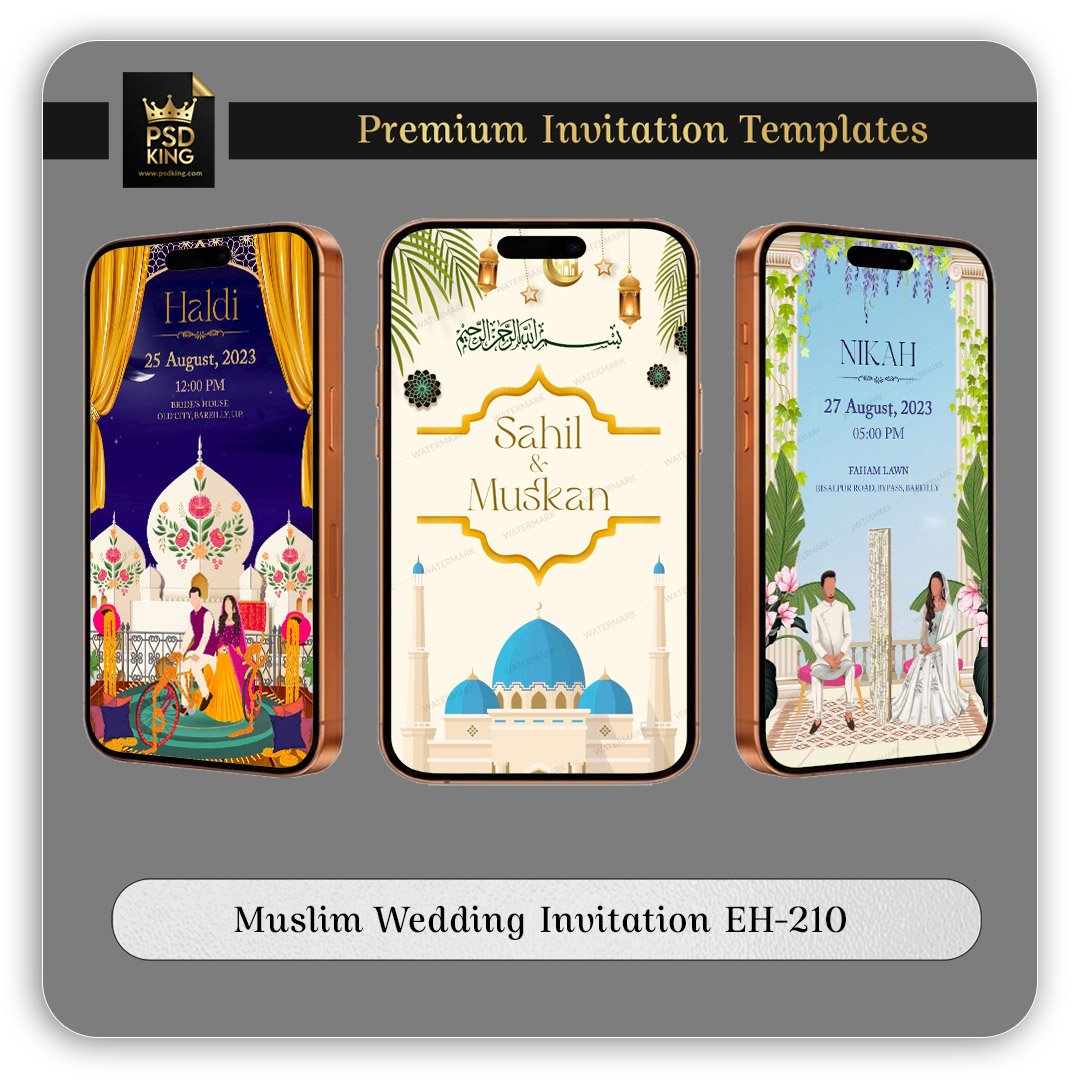 Muslim Wedding Invitation EH-210