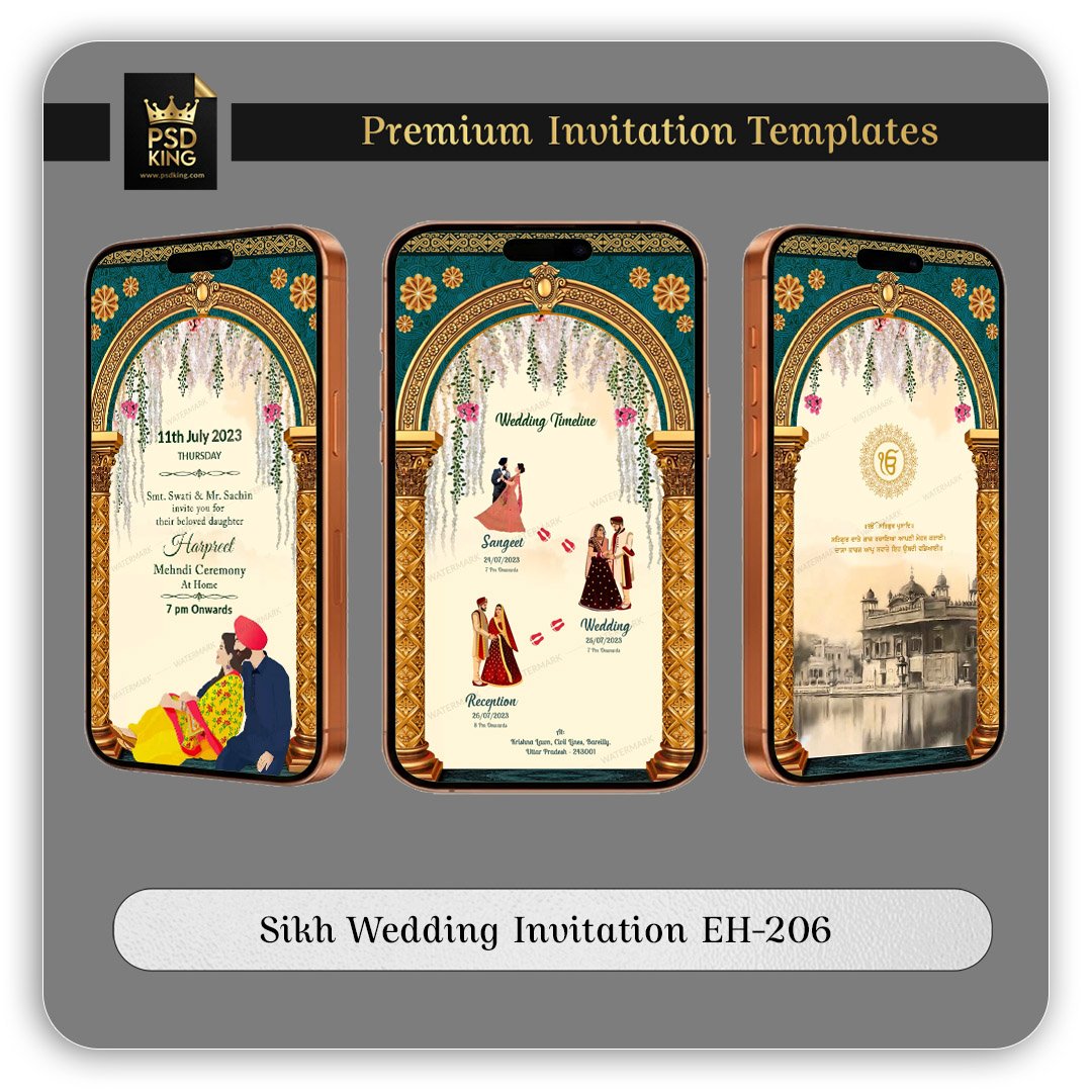 Sikh Wedding Invitation EH-206