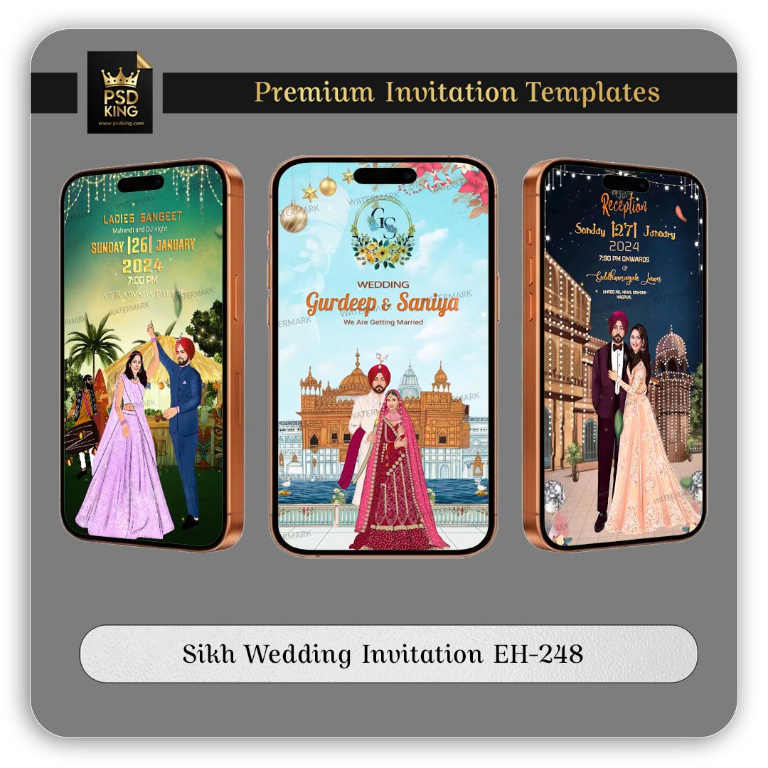 Sikh Wedding Invitation EH-248