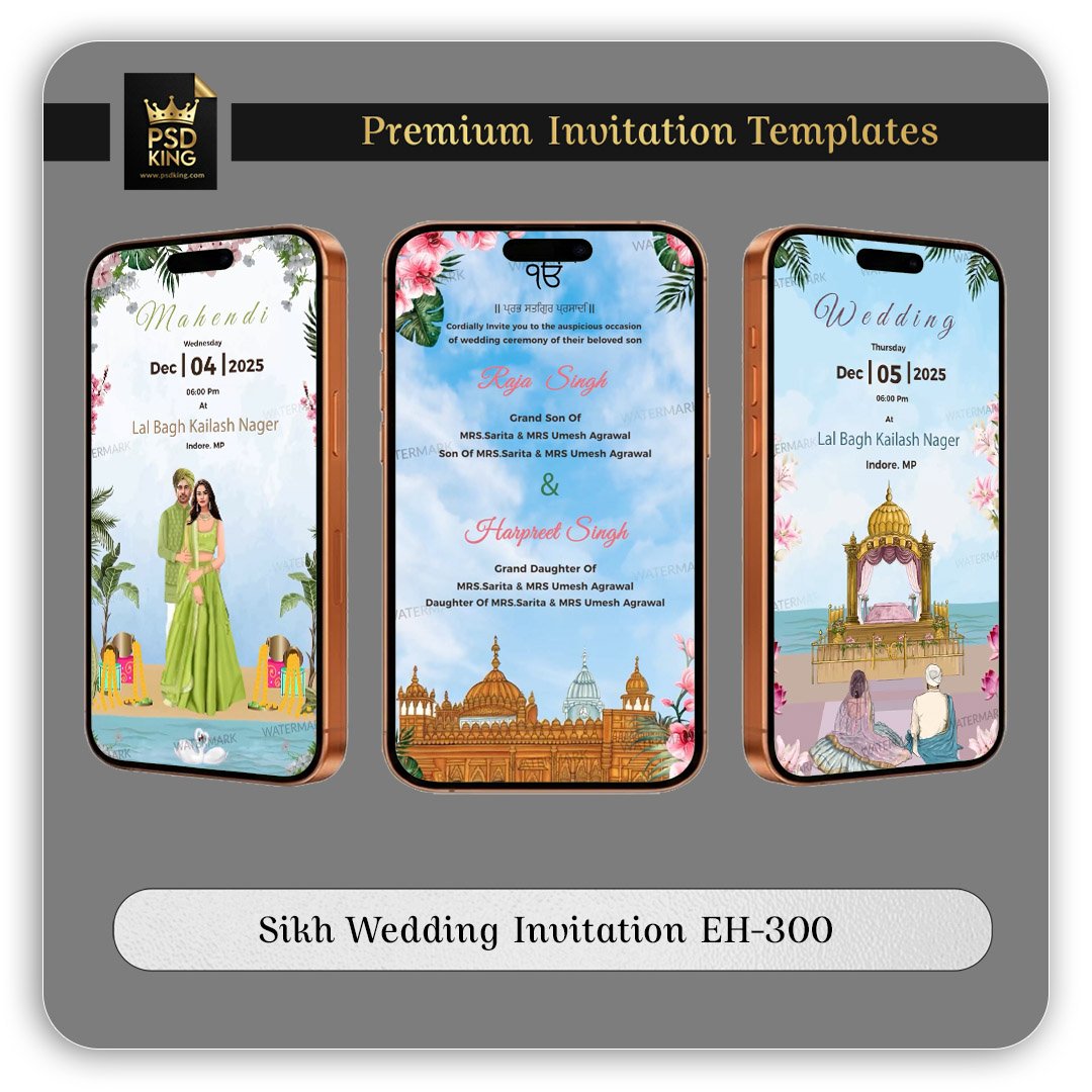 Sikh Wedding Invitation EH-300
